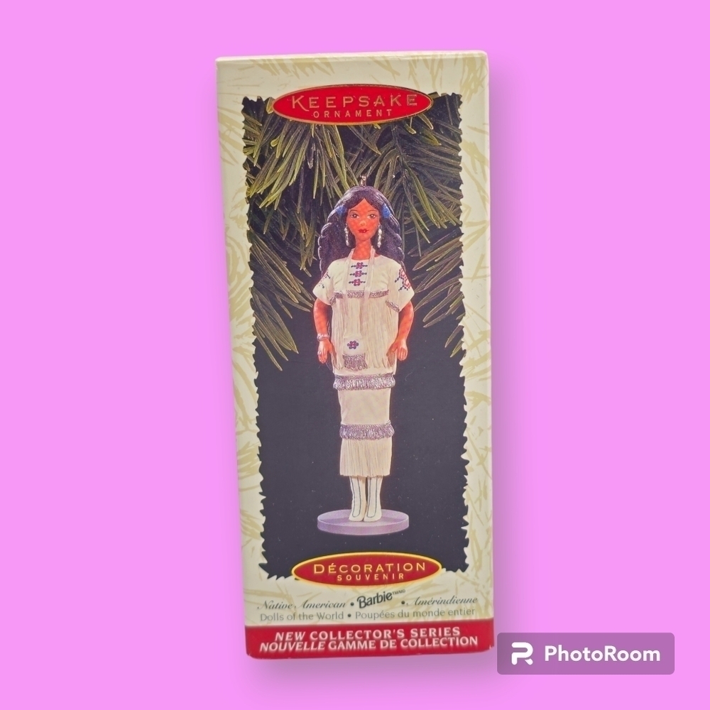 Vintage 1996 Hallmark Keepsake Native American Barbie Christmas Ornament